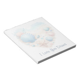 Cute Seashell Heart Beach Love Valentine's Day Notizblock
