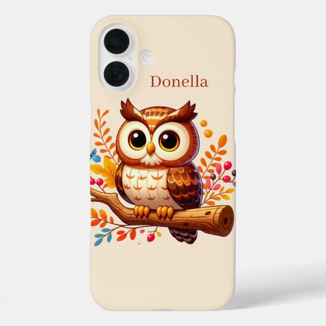 Cute Seasonal owl add name  Case-Mate iPhone Hülle (Rückseite)