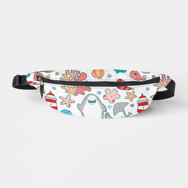 Cute Shark Pattern Bauchtasche (Vorderseite)