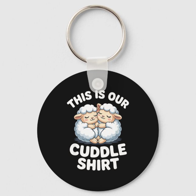 Cute Sheep Couple This Is Our Cuddle  Schlüsselanhänger (Vorderseite)