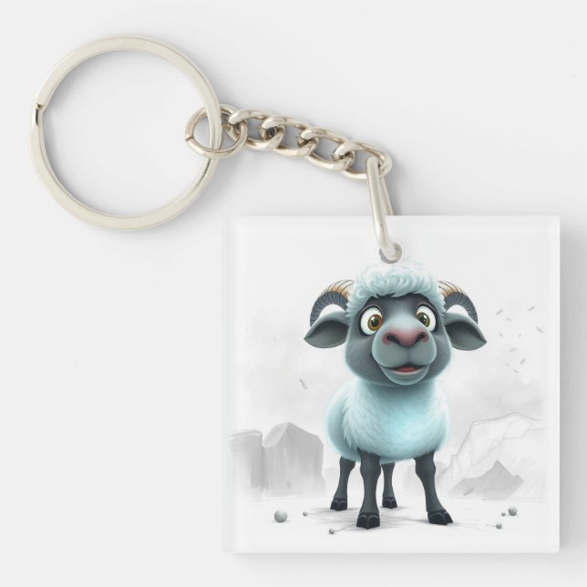 Cute Sheep Cozy Design Schlüsselanhänger (Vorderseite)