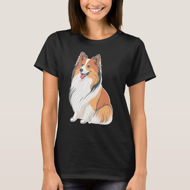 Cute Shetland Sheepdog Dog on Sheltie T-Shirt (Vorderseite)
