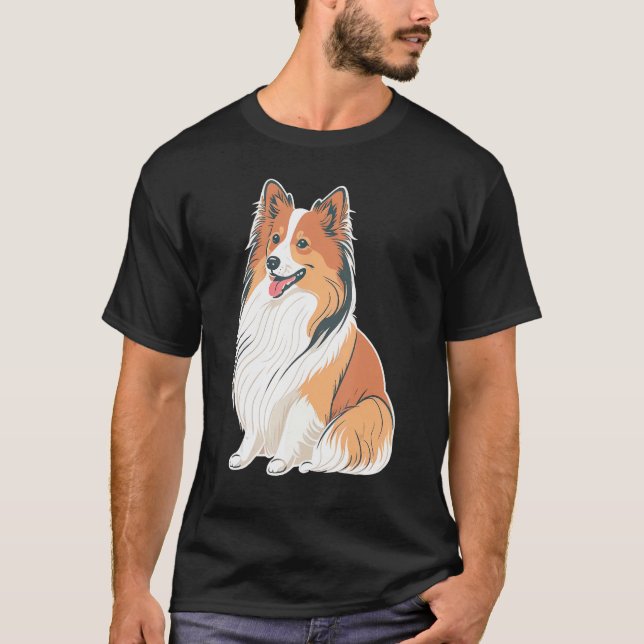 Cute Shetland Sheepdog Dog on Sheltie T-Shirt (Vorderseite)