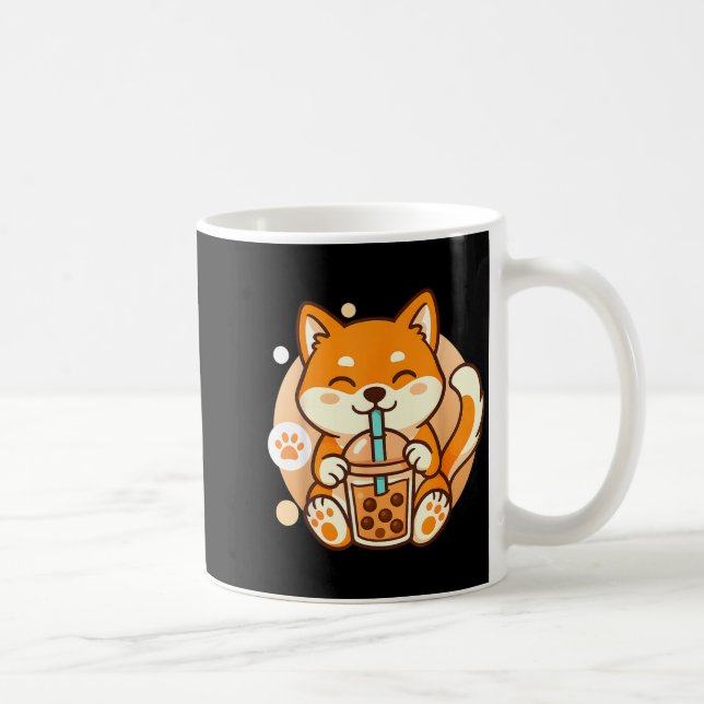Cute Shiba Inu Dog Bubble Boba Tea Anime Kawaii Ne Kaffeetasse (Rechts)