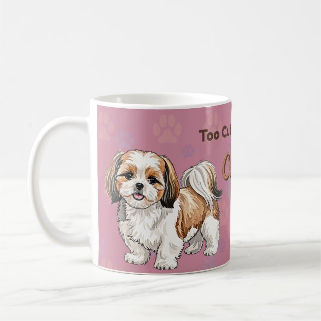 Cute Shih Tzu Dog Mug – Fluffy Shih Tzu Gift Kaffeetasse (Links)