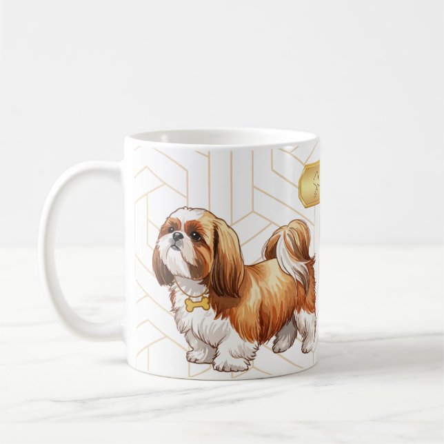 Cute Shih Tzu Pattern Mug for Dog Lovers Kaffeetasse (Links)