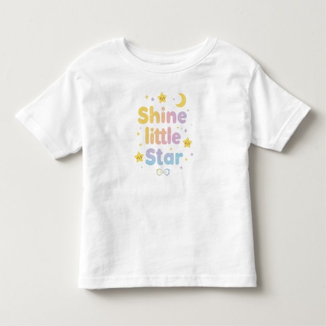 Cute "Shine Little Star" Nursery Quote Kleinkind T-shirt (Vorderseite)