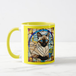  Cute Siamese Cat Stained Glass Tasse