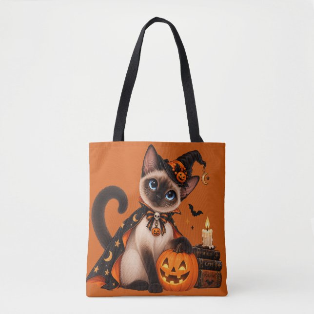 Cute Siamese Cat Witch Halloween (Vorderseite)