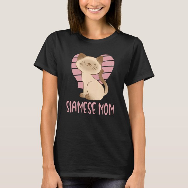 Cute Siamese Mom Crazy Cat Lady Kitty Fur Mama T-Shirt (Vorderseite)