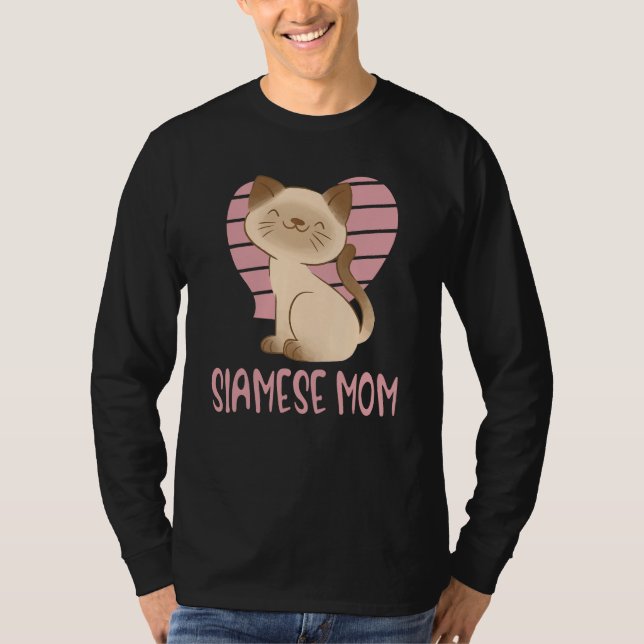 Cute Siamese Mom Crazy Cat Lady Kitty Fur Mama T-Shirt (Vorderseite)