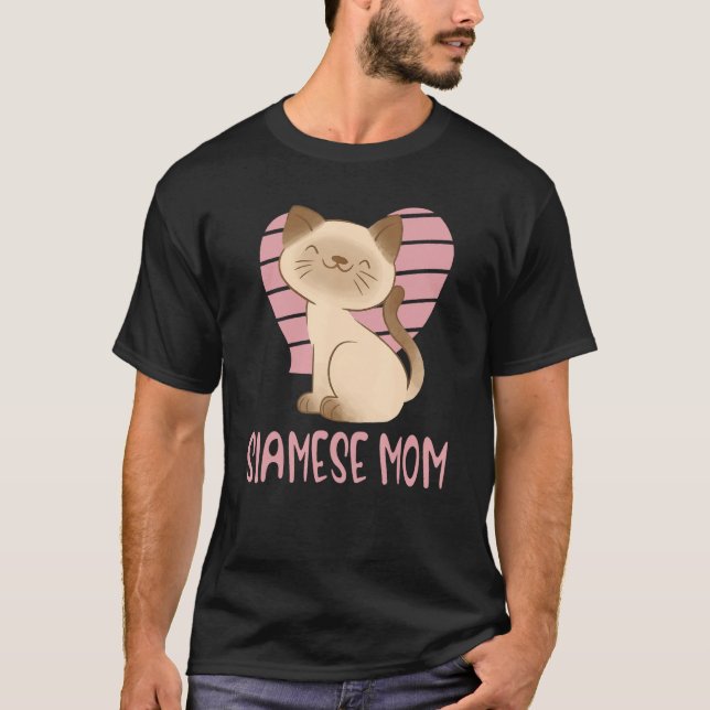 Cute Siamese Mom Crazy Cat Lady Kitty Fur Mama T-Shirt (Vorderseite)