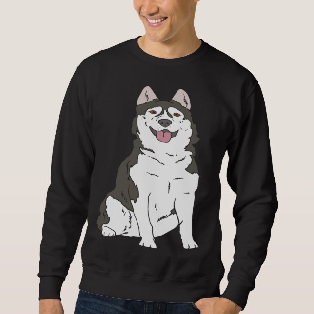 Cute Siberian Husky dog  Husky graphics Sweatshirt (Vorderseite)