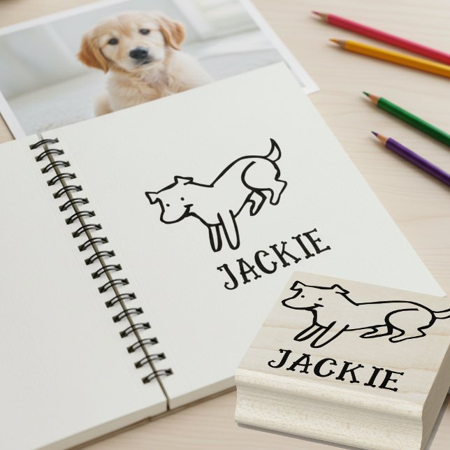 Cute Signature Stamp for Dog Lovers Gummistempel (Cute signature stamp for dog lovers.)