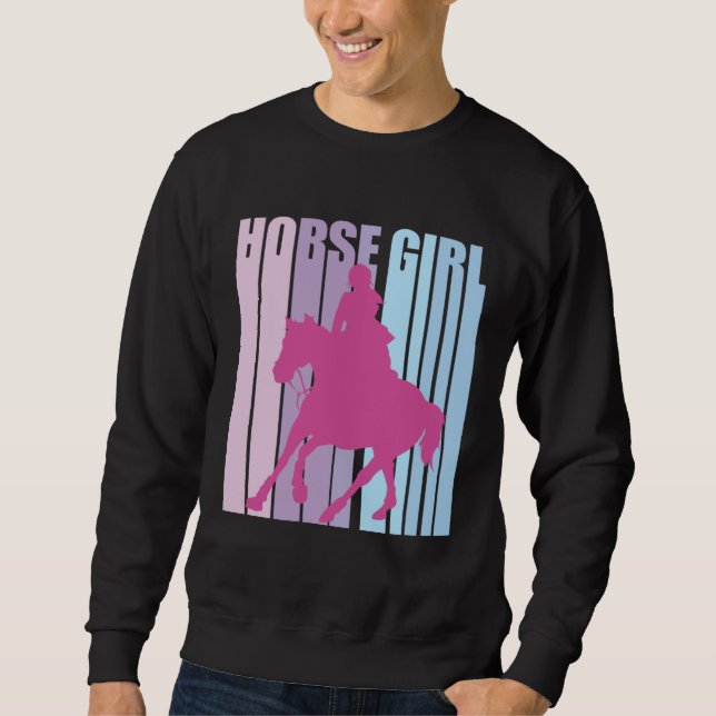 Cute Silhouette Horseback Rider Riding Funny Horse Sweatshirt (Vorderseite)