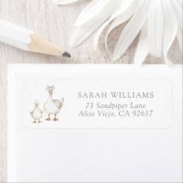 Cute Silly Goose Baby Girl Shower Return Address