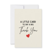 Cute Simple A Little Card To Say A Big Thank You