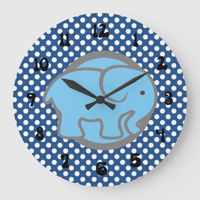 Cute Simple and Elegant Nursery Große Wanduhr (Vorderseite)