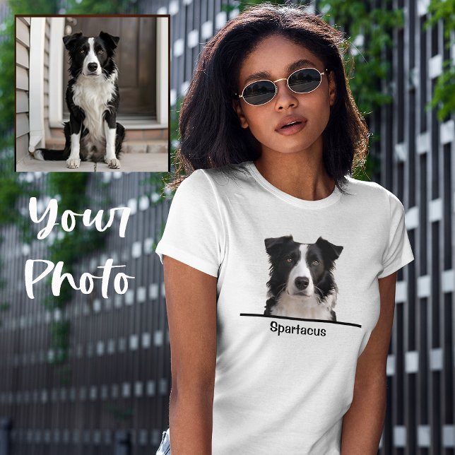 Cute Simple Custom Pet Portrait Dog Lover Gift T-Shirt (Von Creator hochgeladen)