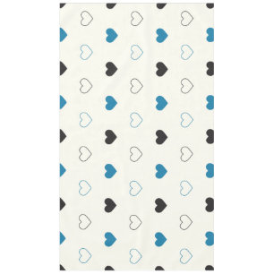 Cute Simple Heart Muster blau schwarz creme Tischdecke