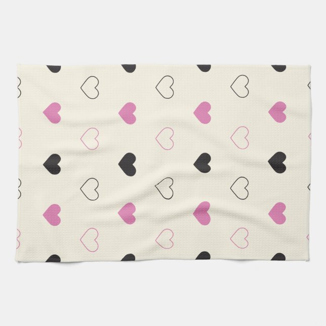Cute Simple Heart Pattern Geschirrtuch (Horizontal)