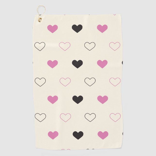 Cute Simple Heart Pattern Golfhandtuch (Vorderseite)
