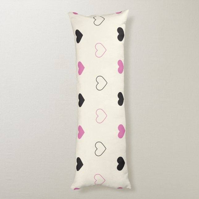 Cute Simple Heart Pattern Seitenschläferkissen (Rückseite (Vertikal))