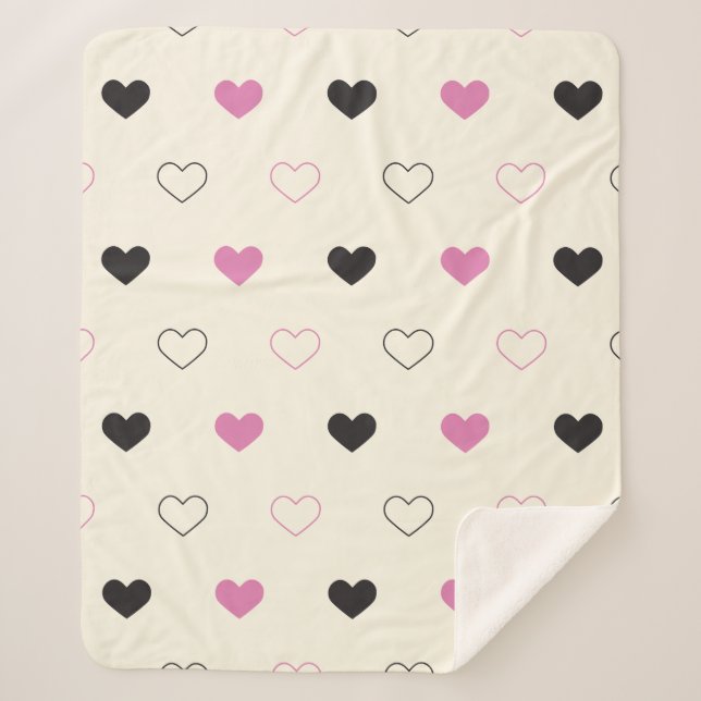 Cute Simple Heart Pattern Sherpadecke (Vorderseite)
