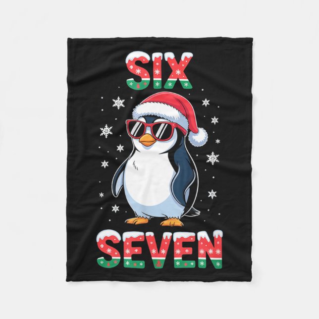 Cute Six Seven 67 Penguin Kids Christmas Holiday  Fleecedecke (Vorderseite)