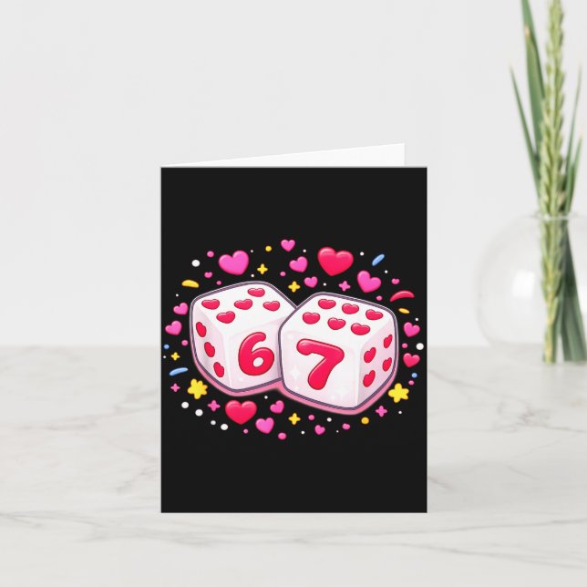 Cute Six Seven 6 7 Dice Valentines Day Shirt Funny Karte (Vorderseite)