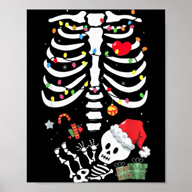 Cute Skeleton Baby Xmas Maternity Mom Pregnancy Ch Poster (Vorne)