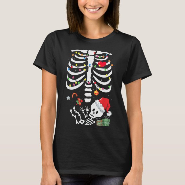 Cute Skeleton Baby Xmas Maternity Mom Pregnancy Ch T-Shirt (Vorderseite)