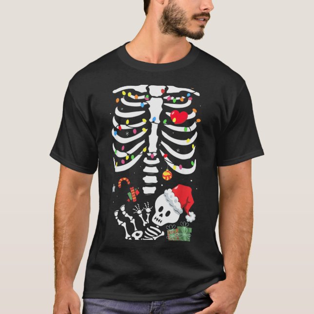 Cute Skeleton Baby Xmas Maternity Mom Pregnancy Ch T-Shirt (Vorderseite)