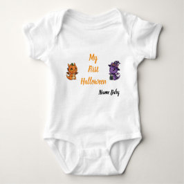 Cute Skeleton Dragon My First Halloween Baby Strampler