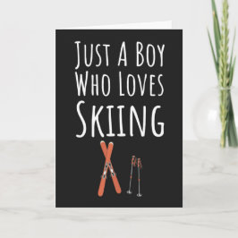 Cute Ski Cards For Baby Boys Kids Skier Skiing Karte