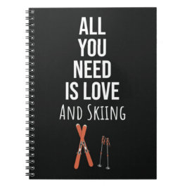 Cute Skiing Gifts Winter Skier Sports Ski Lover Notizblock