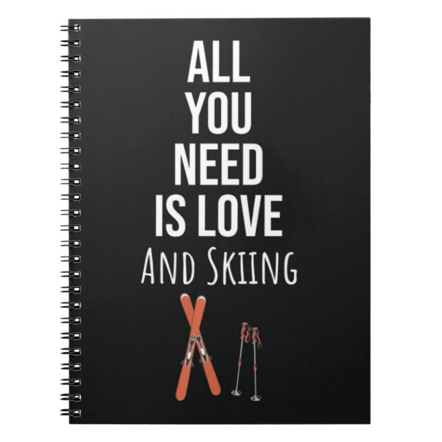 Cute Skiing Gifts Winter Skier Sports Ski Lover Notizblock (Vorderseite)