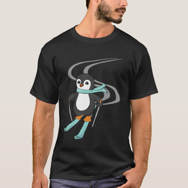Cute Skiing Penguin Animal   Penguins T-Shirt (Vorderseite)