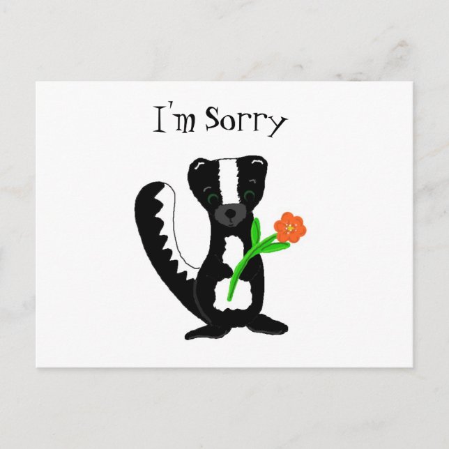 Cute Skunk - I’m Sorry Postkarte (Vorderseite)