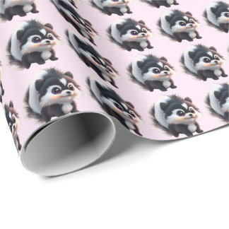 Cute skunk woodland animals forest friends geschenkpapier