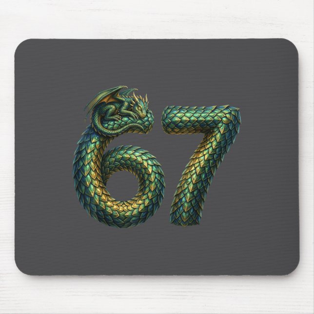 Cute Sleeng Dragon 67 Cool Six-seven Funny Six Sev Mousepad (Vorne)