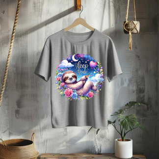 Cute Sleep Mode Sloth Night Sky T-Shirt