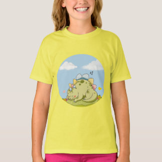 Cute Sleeping Baby Dinosaur Kids T-Shirt