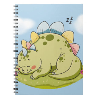 Cute Sleeping Baby Dinosaur Notebook Notizblock