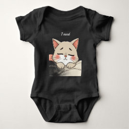 Cute Sleeping Cat I Need a Nap Kawaii Artwork Baby Strampler