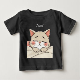 Cute Sleeping Cat I Need a Nap Kawaii Artwork Baby T-shirt