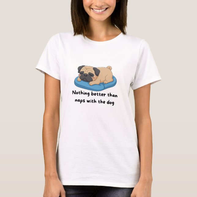 Cute Sleeping Dog Cozy Pet Lover Design T-Shirt (Vorderseite)