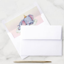 Cute Sleeping Elephant Baby Shower Envelope Liner