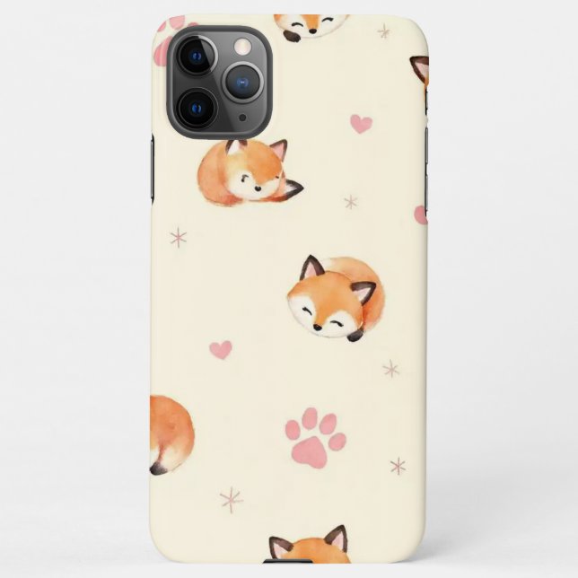 Cute Sleeping Fox Pattern Phone Case iPhone Hülle (Rückseite)