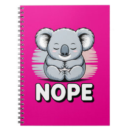 Cute Sleeping Koala “Nope” Funny Cartoon Notizblock